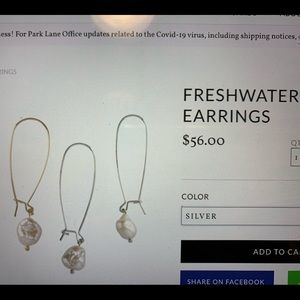 Parklane freshwater earrings in silver